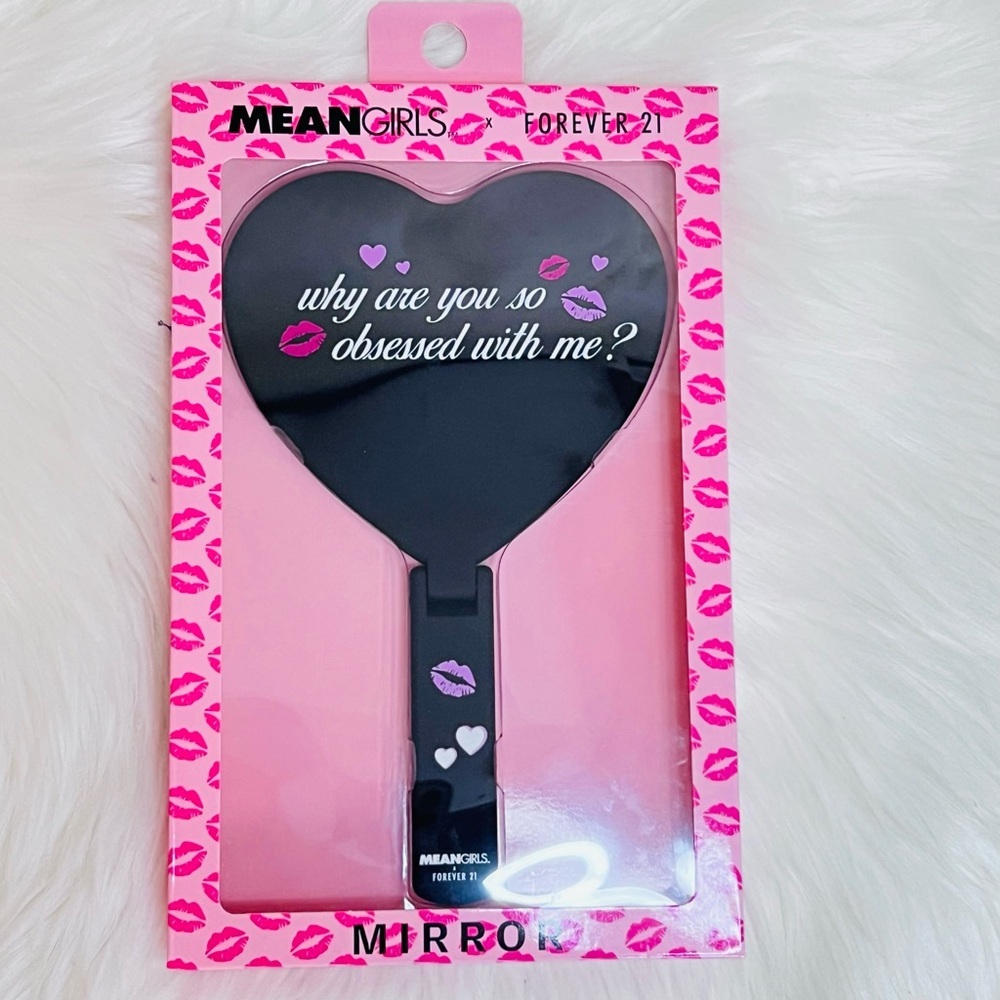 Forever 21 Mean Girls Heart Mirror - Black and Pink - Picture 1 of 3